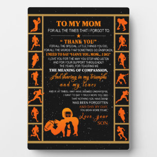 Zu meiner Mama Geschenk, Mama und Sohn, Eishockey- Fotoplatte