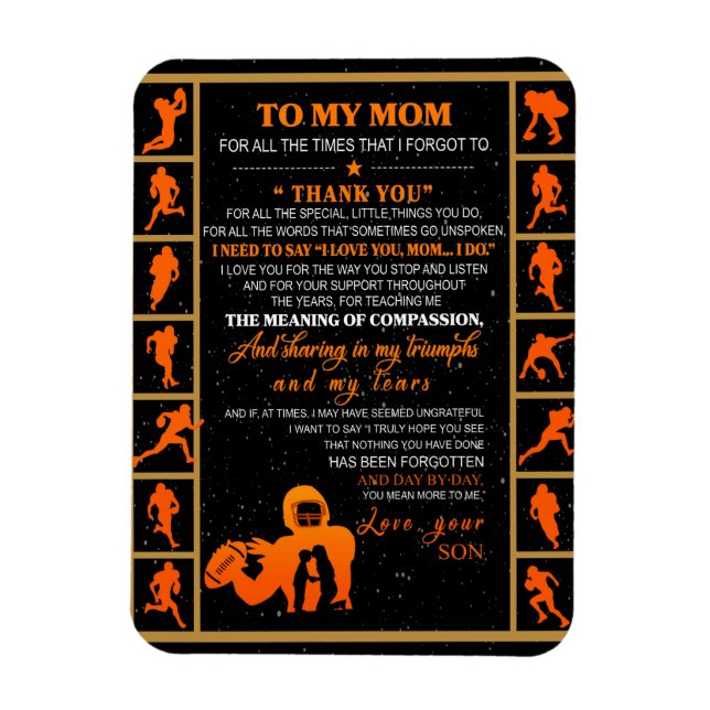 Zu meiner Mama Geschenk, Mama und Sohn, Eishockey- Magnet (Vertikal)