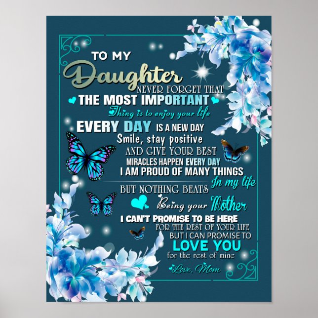 Zu meiner Mama Geschenk, Tochter und Mama, Schmett Poster (Vorne)
