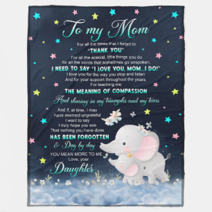 Zu meiner Mama kleine Elefantendecke, Mama-Decke Fleecedecke