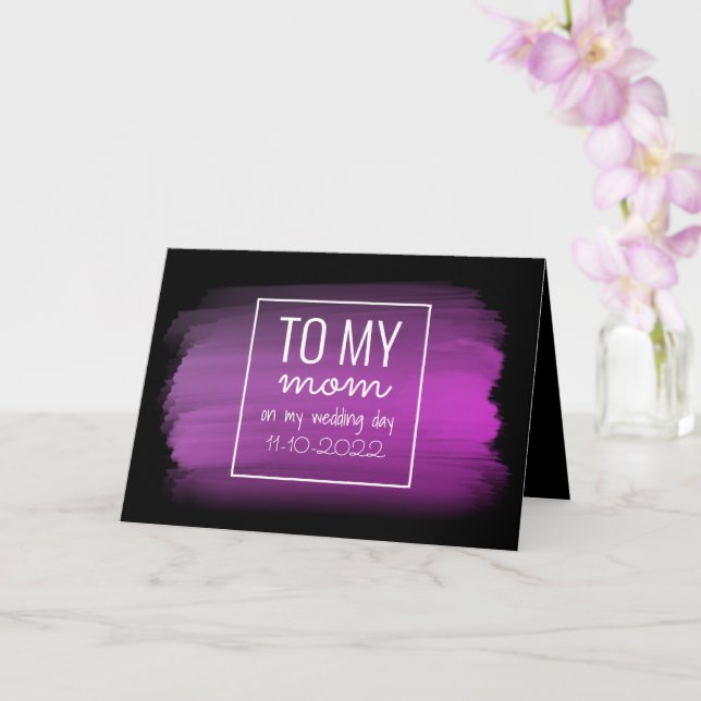 "ZU MEINER MAMA" | Rosa und schwarze Hochzeitkarte Karte (Orchidee)