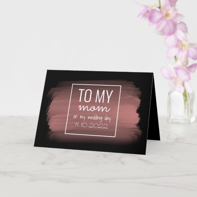 "ZU MEINER MAMA" | Rose Gold und Black Wedding Karte (Orchidee)