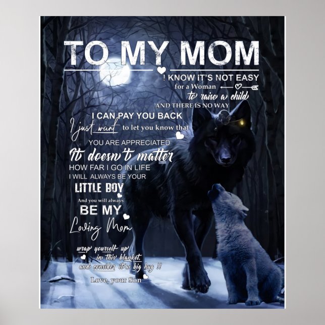 Zu meiner Mama weiß ich, dass es für einen weiblic Poster (Vorne)