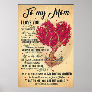 zu meiner Mutter, ich liebe dich, dass du Mutter T Poster