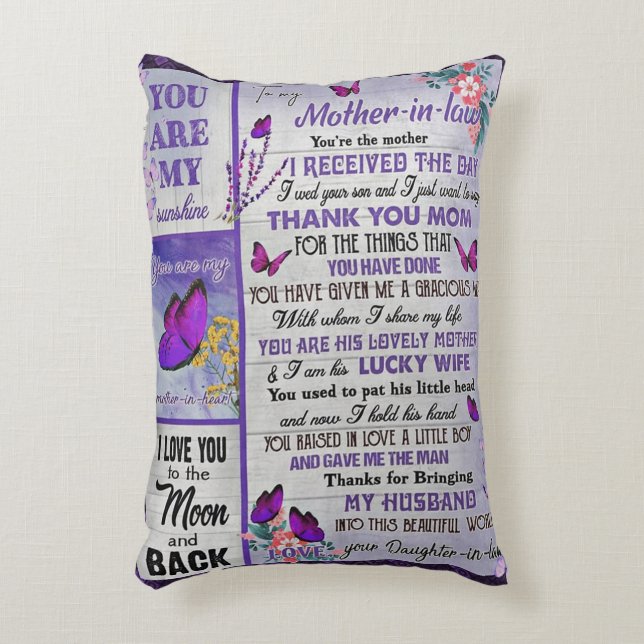 zu meiner Mutter- in - Law Geschenk, Mutter Geburt Dekokissen (Vorderseite(Vertikal))