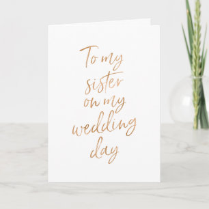 Zu meiner Schwester auf der Hochzeit Stilvolles Karte