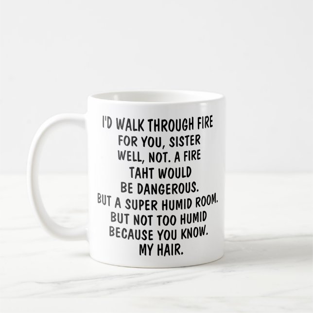 zu meiner Schwester Coffee Tasse, Funny Sister Gif Kaffeetasse (Links)