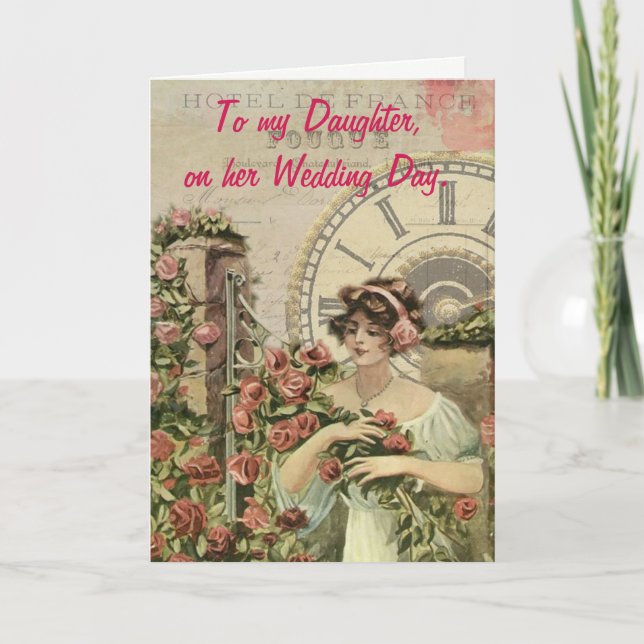 Zu meiner Tochter am Hochzeitstag. Karte (Vorderseite)