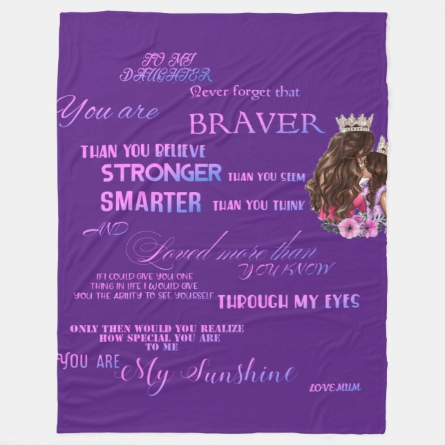 Zu meiner Tochter Fleecedecke (Vorderseite)