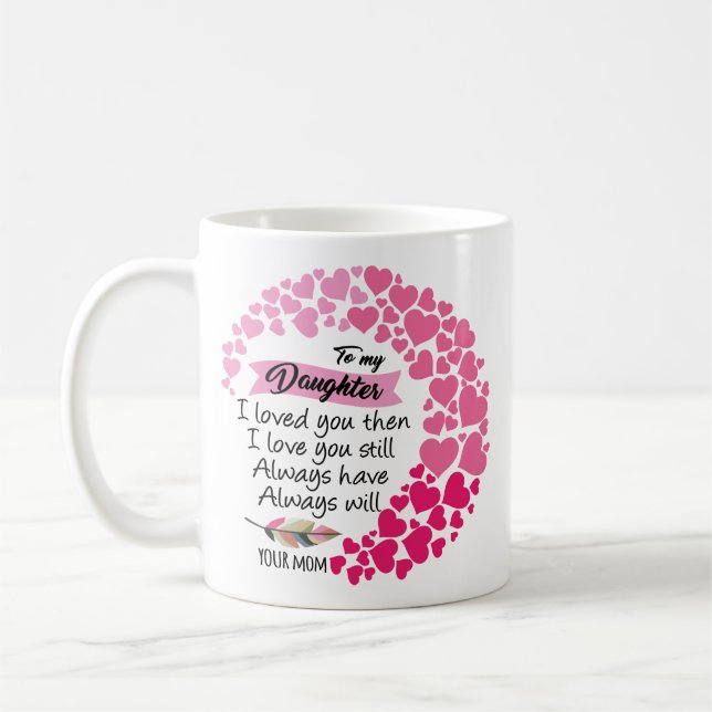 Zu meiner Tochter - ich liebe dich damals Tasse (Links)
