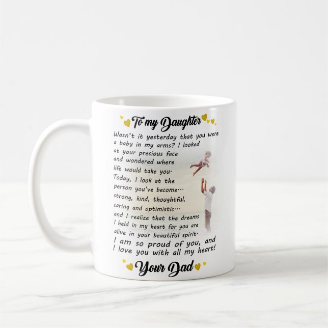 zu meiner Tochter-Tasse vom Vater Kaffeetasse (Links)