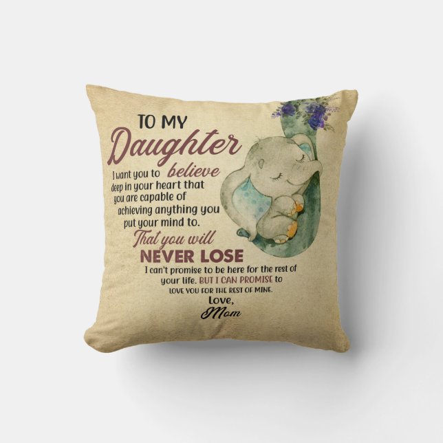 Zu meiner Tochter von Mama Kissen (Vorderseite)