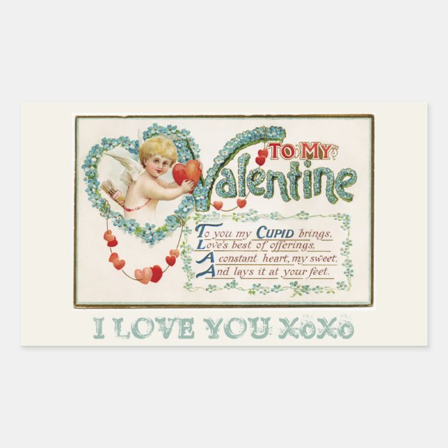 Zu meiner Valentinin Cupid Rechteckiger Aufkleber (Vorderseite)