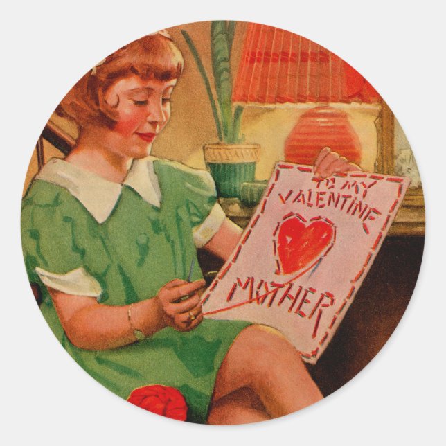 Zu meiner Valentinin Runder Aufkleber (Vorderseite)