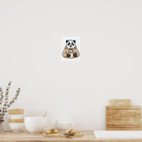 Zu müde, um zu funktionieren Panda Coffee Cartoon
