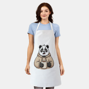 Zu müde, um zu funktionieren Panda Coffee Cartoon Schürze