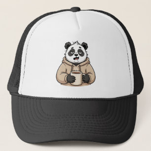 Zu müde, um zu funktionieren Panda Coffee Cartoon Truckerkappe