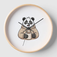 Zu müde, um zu funktionieren Panda Coffee Cartoon