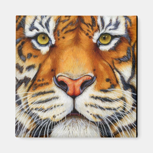 Zu Nah - Sibirisches Tiger-Magnet Magnet (Vorne)