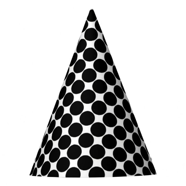 Zu Naher Black Dots Party-Hut Partyhütchen (Vorderseite)