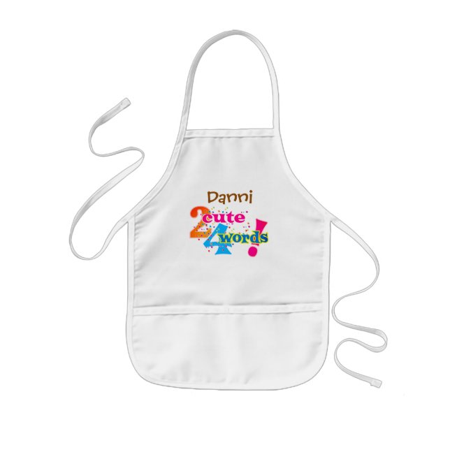 Zu Niedlich für Wörter mit Ihrem Namen Kinderschürze (Vorne)