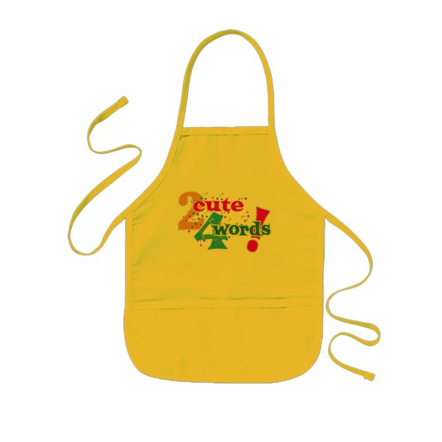 Zu Niedlich für Wörter Text Graphic Kinderschürze (Vorne)