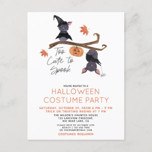 Zu Niedlich, Halloween Costume Party zu sprechen Einladungspostkarte