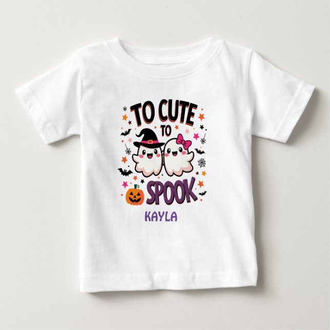 Zu Niedlich, Halloween-Geister zu sprechen Baby T-shirt (Vorderseite)