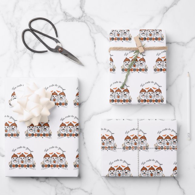 Zu Niedlich, Halloween Wrapping Paper zu verraten Geschenkpapier Set (Vorderseite)