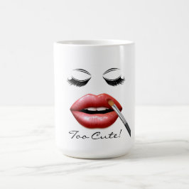 Zu Niedlich!  Lippen und Eyelash Tasse