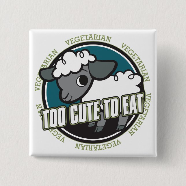 Zu niedlich Schafe essen Button (Vorderseite)