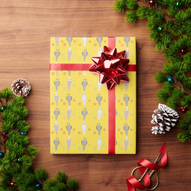 Zu Niedlich Tiel Gelb Geschenkpapier (Feiertagsgeschenk)