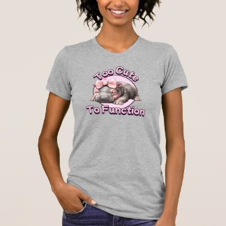 Zu Niedlich, um Baby Hippo Bow T - Shirt zu funkti