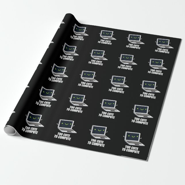 Zu Niedlich, um den "Funny Computer Pun Dark BG" z Geschenkpapier (Ungerollt)