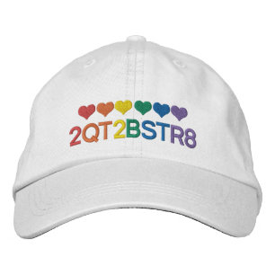 Zu Niedlich, um gerade Gay Pride-Regenbogenherzen  Bestickte Baseballkappe