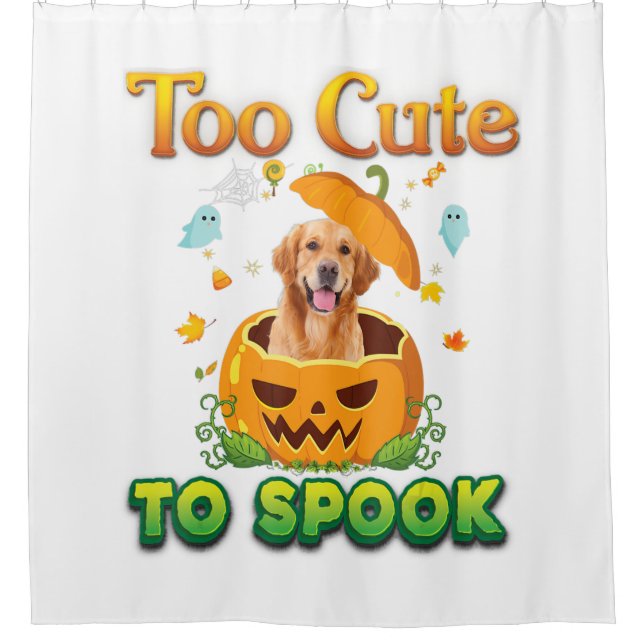 Zu Niedlich, um Golden Retriever Hund Halloween zu Duschvorhang (Vorderseite)