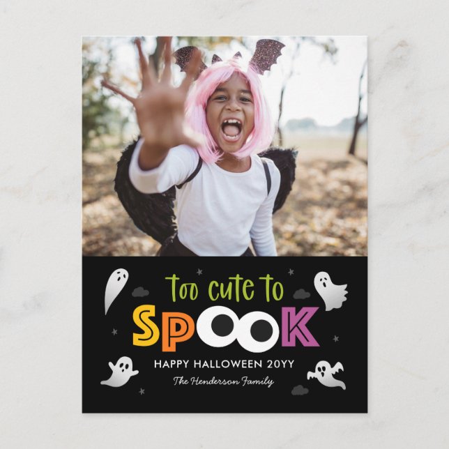Zu Niedlich, um Halloween Foto Card Postkarte zu v (Vorderseite)