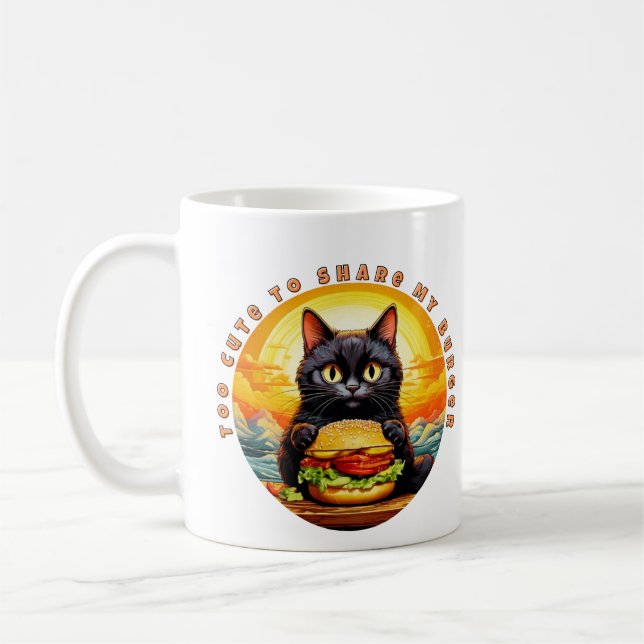 Zu Niedlich, um My Burger zu teilen - Black Cat Fe Kaffeetasse (Links)