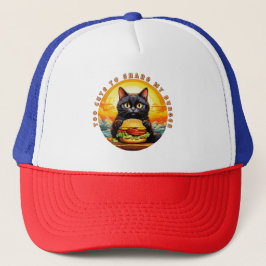 Zu Niedlich, um My Burger zu teilen - Black Cat Fe Truckerkappe