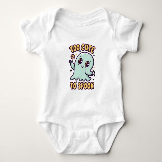 Zu Niedlich, um Niedliche Halloween-Geister zu spr Baby Strampler (Vorderseite)