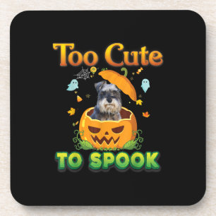 Zu Niedlich, um Schnauzer Hund Halloween Pumpkin z Getränkeuntersetzer