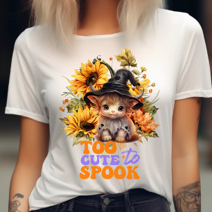 Zu Niedlich, um zu heiß-Niedliche Kuh Halloween-Pu T-Shirt