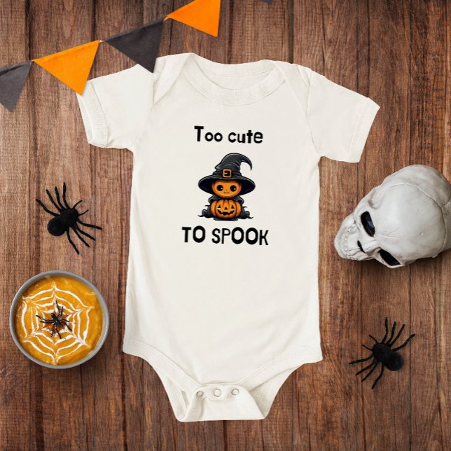 Zu Niedlich, um zu sprechen Adorable Halloween Baby Strampler (Too cute to Spook Toddler's Halloween Bodycuit)