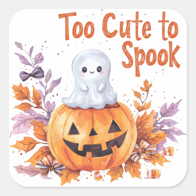 Zu Niedlich, um zu sprechen | ExDesigner | Hallowe Quadratischer Aufkleber (Vorderseite)