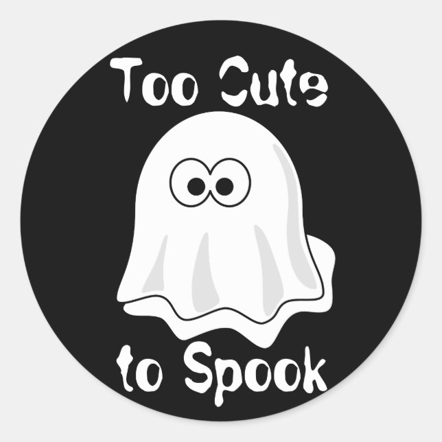 "Zu Niedlich, um zu sprechen!" Halloween Ghost Runder Aufkleber (Vorderseite)