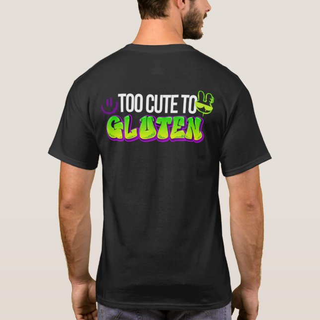Zu Niedlich zu Gluten - glutenfreie dunkle T-Shirt (Rückseite)