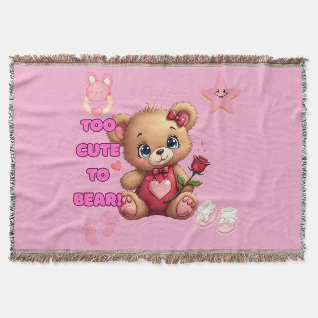 Zu Niedlich zum Bären - Valentine Teddy Baby Desig Decke (Vorderseite)