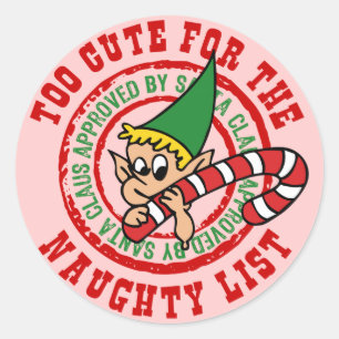 Zu Niedliche Naughty List Runder Aufkleber