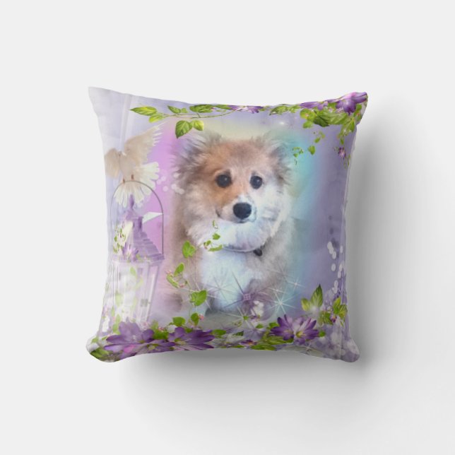 Zu niedlicher Corgi-Welpe Kissen (Vorderseite)
