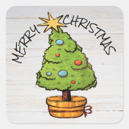 Zu NIEDLICHER Weihnachtsaufkleber Quadratischer Aufkleber